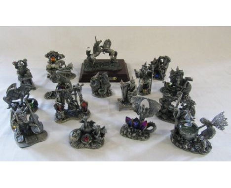 15 boxed Myth & Magic by Tudor Mint figures inc Dont push me, The Guardian of the light, The Scholar, The dragon adventurer &