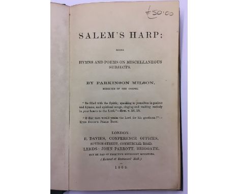 David N Robinson collection -  'Salem's Harp being Hyms & Poems on miscellaneous subjects' by Parkinson Milson of Epworth in 