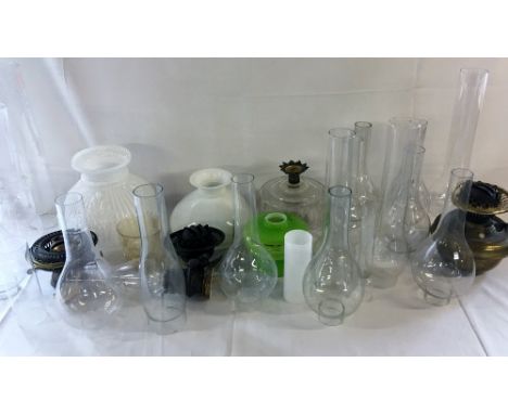 Paraffin lamp parts including funnels, glass shades etc