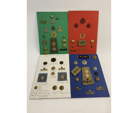 A COLLECTION OF POST 1922 INDIAN ARMY CORPS INSIGNIA. An extensive collection of Royal Indian Atmy Service Corps insignia to 