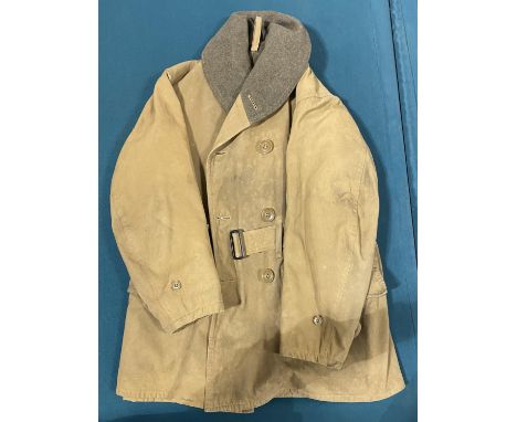 A US ARMY ENLISTED MAN'S MACKINAW JACKET. A Second World War US Army Jacket with label 'Coat, Mackinaw, (Enlisted Men  Size 3