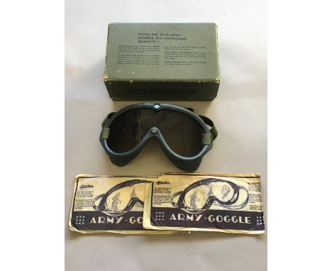 A PAIR OF AMERICAN M-1944 GOGGLES. A pair of American Polaroid goggles marked 'Polaroid Goggles M-1944', an an original box m