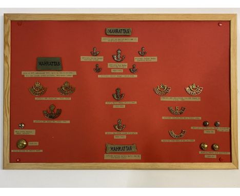 A COLLECTION OF BADGES BUTTONS AND PATCHES FOR THE 5TH MAHRATTA LIGHT INFANTRY. A good collection of 5th Mahratta Light Infan