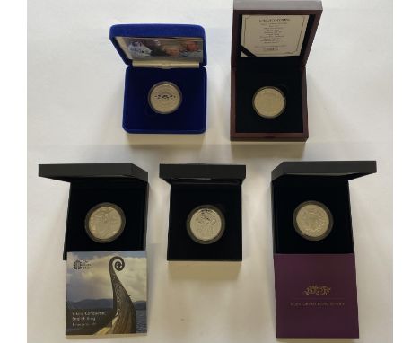ELIZABETH II SILVER PROOF £5.00 COINS AND OTHERS. An Elizabeth II '1,000th Anniversary of the Coronation of king Canute 2017'