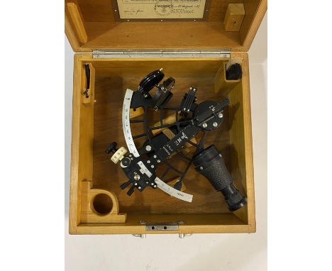 A SECOND WORLD WAR GERMAN SEXTANT BY PLATH OF HAMBURG. A German sextant marked with an eagle with wings outstretched above a 