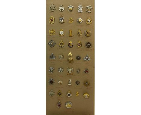 A COLLECTION OF 42 OFFICERS CAP AND SIMILAR BRITISH ARMY BADGES. A collection of 42 Officers regimental cap badges to include