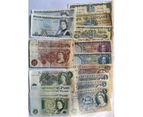 A COLLECTION OF BANK NOTES. A Bank of England Series C Portrait Issue £10.00 note M01 882562. Three consecutive Series C Port