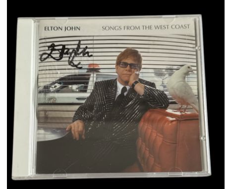 Music Elton John signed CD insert for Songs from the west coast. CD not included. Good condition. All autographs come with a 