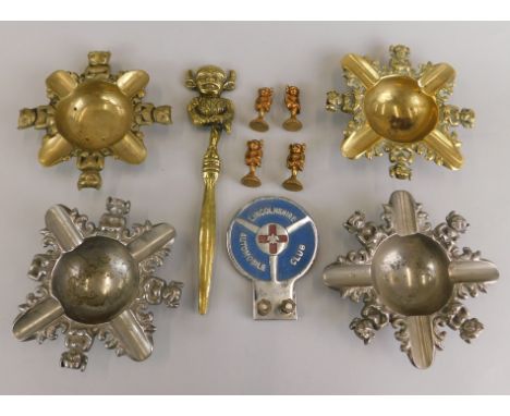 Various Lincoln and Lincolnshire related items, to include two Lincoln Imp ashtrays, a brass paper knife, Lincolnshire Automo