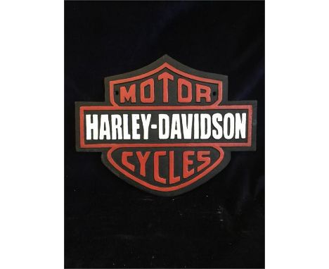 A Cast Iron Harley Davidson Sign