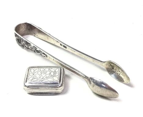 GROUP OF SILVER, VARIOUS ASSAYS AND MAKERS including a napkin ring, spoons and further silver, as well as a white metal stand