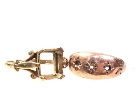 COLLECTION OF GOLD JEWELLERY, comprising a matching bangle and ring set, marked 333 for eight carat gold, two rings marked fo