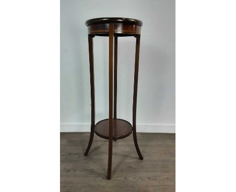 CIRCULAR MAHOGANY PLANT STAND, with understage95cm x 34cm