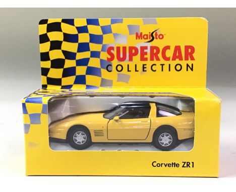 GROUP OF DIECAST MODEL VEHICLES, including various Maisto models, including a Corvette zr1, Ferrari f40, an Aston Martin DB7 