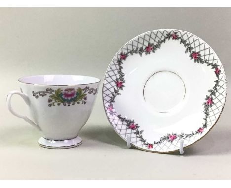 SUSIE COOPER 'GLEN MIST' COFFEE SERVICE, AND OTHER CERAMICS including part services by Paragon and three decorative wall plat