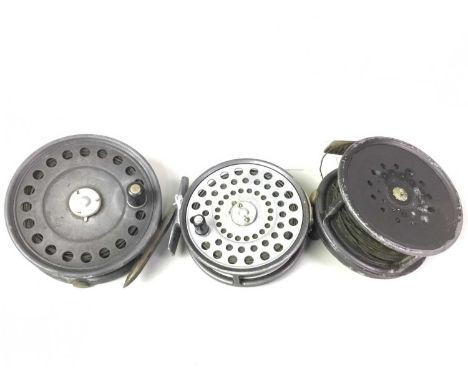 THREE VINTAGE HARDY FLY FISHING REELS, AND FURTHER FISHING RELATED ITEMS  the reels including The Princess, The Perfect 3 1/2