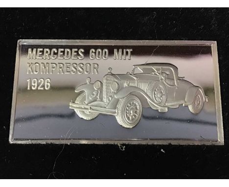 FRANKLIN MINT, THE GREATEST MERCEDES AUTOMOBILES OF ALL TIME set of twenty-five silver ingots, with certificates, in caseQty: