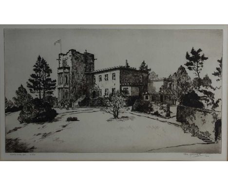 TOM MAXWELL (SCOTTISH 1874 - 1937), BONNIEBLINK, KIRN  etching on paper, signed and titledmounted, framed and under glassover