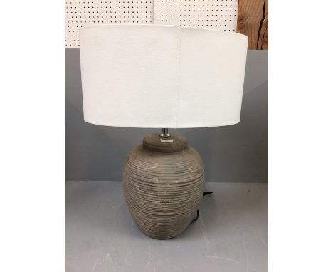 Large pottery lamp & shade 