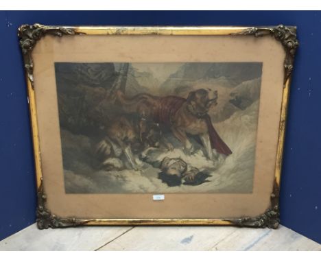C19th colour print 'The Rescue' 43 x 60cm 