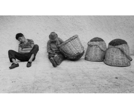 NO RESERVE Julio Etchart (b.1950)Fishermen Resting after a Long Night Shift, Quayaquil, Ecuador; Children Playing Outside the