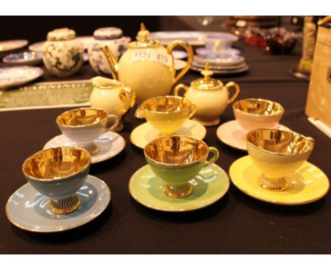Italian multi coloured ceramic cocktail tea service, 1 cup A/F