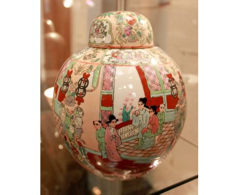 Oriental lidded ginger jar