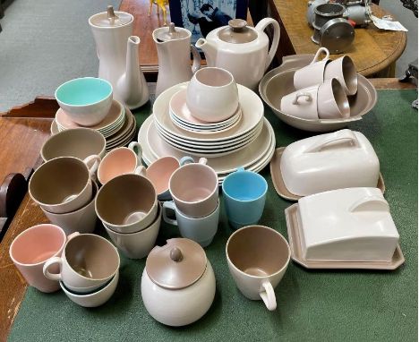 A collection of Poole pottery twintone tea and dinnerware 