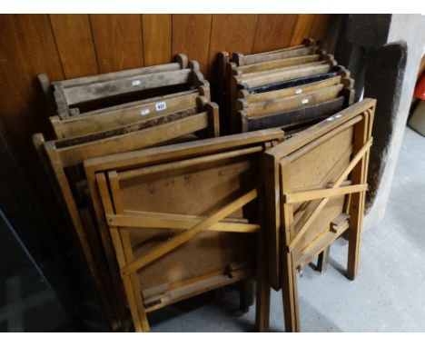     A Quantity Of Vintage Folding School Room Type Chairs                           