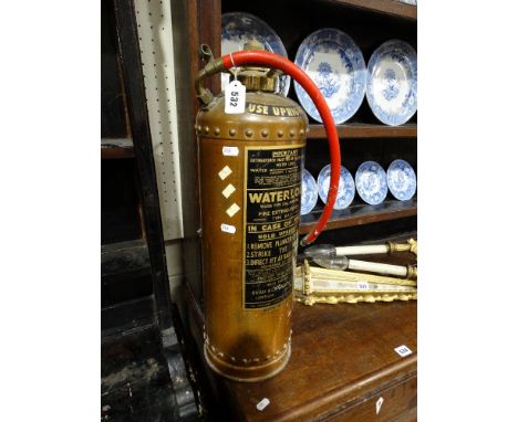     A Vintage Copper Fire Extinguisher                                              
