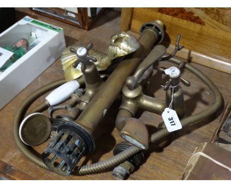     A Quantity Of Vintage Bathroom Fittings Including A Mixer Tap                   