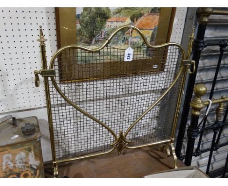    A Victorian Brass & Wirework Firescreen                                         