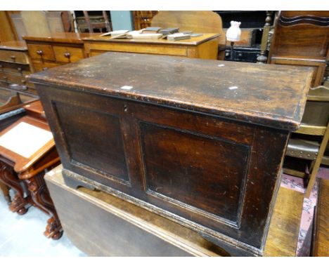     An Antique Pine Blanket Box With Two Panel Front                                