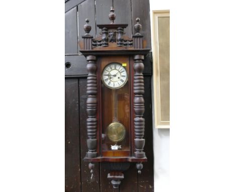 Large German style wooden wall clock