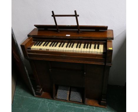 Oak bodied Harmonium labelled Joseph Riley, 25 Constitution Hill, Birmingham