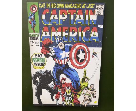 Marvel Captain America comic canvas print, 60 x 90 cm