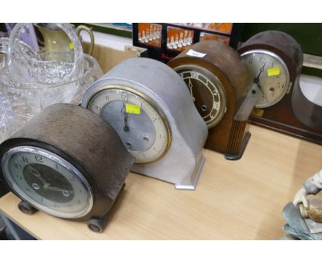 Four Art Deco style mantel clocks