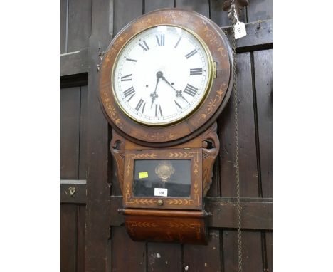 Inlaid wooden wall clock