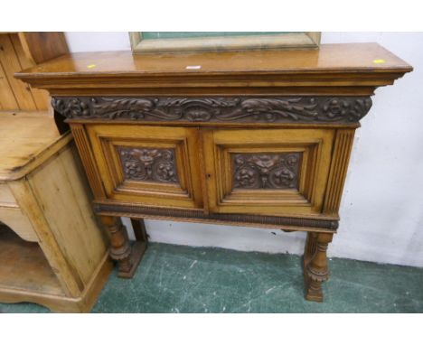 Oak carved front sideboard