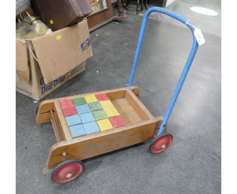 Triang baby walker with wooden blocks