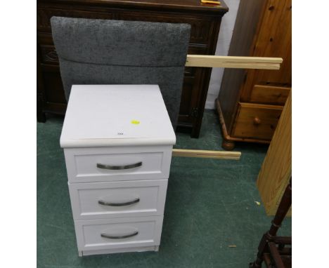 Modern single headboard and three flight bedside chest