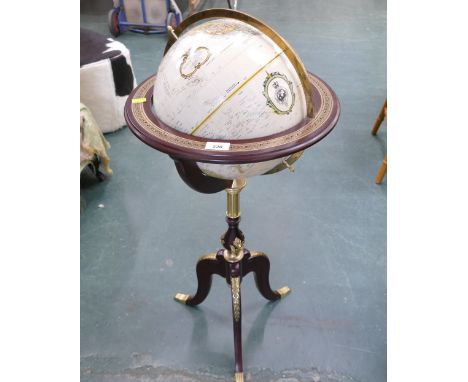 Royal Geographical Society globe on ornate traditional style stand