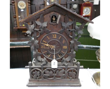 Black Forest style cuckoo mantel clock