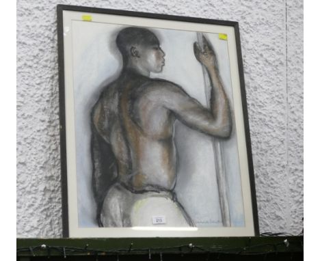 Charcoal and mixed media picture by Rowena Beaty, 67 x 57 cm