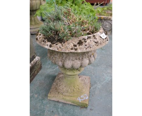 Composite garden urn on stand