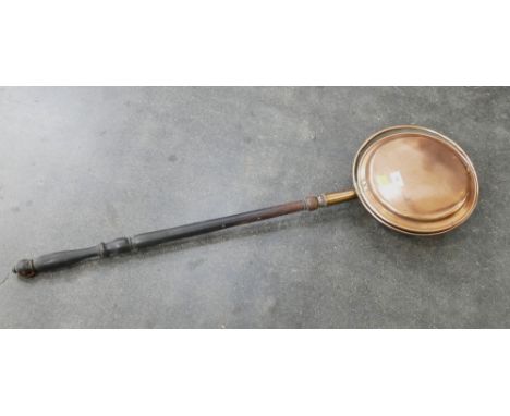 Copper long handled bed warming pan