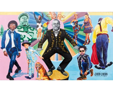 2019 “Sape” / Cheri Cherin / Acrylic on canvas - Acquired directly from the artist by the current owner - Sizes: 150 x 250cm 