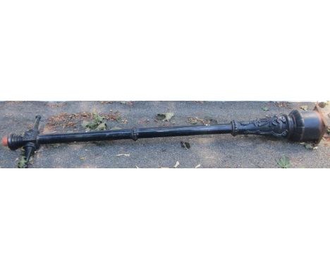 A cast iron lamp post, 181cm high.