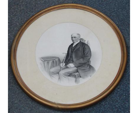 G R Black. Portrait of a seated gentleman, pencil study, signed, dated 1862, 38.5cm x 31cm.