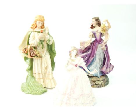 A Royal Worcester porcelain figure modelled as The Masquerade Begins, limited edition, Franklin Mint figure of Emily Bronte's